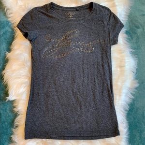 Women’s Guess Rhinestone Logo Tee-Small
